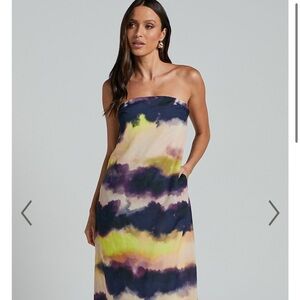 Runaway The Label OASIS STRAPLESS DRESS - STORM size Small